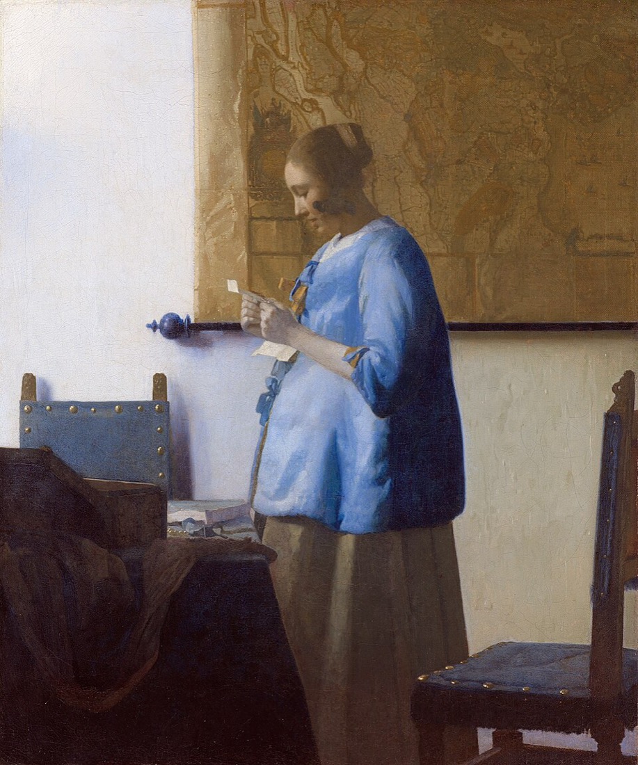 Woman in Blue Reading a Letter, Vermeer, c. 1663
